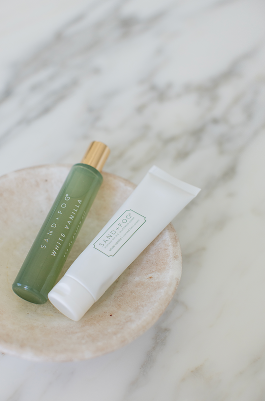 Hand Cream and Perfume Oil Rollerball Set - White Vanilla