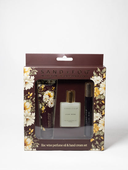 Hand Cream and Perfume Oil Rollerball Set - Lilac Wine
