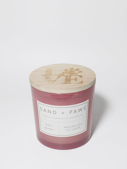 Sand + Paws Goji Berry 21 oz scented candle