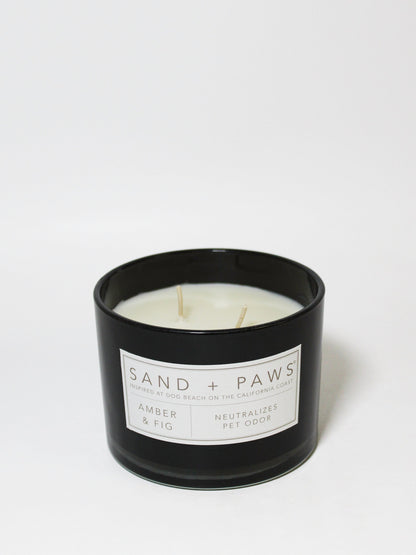 Sand + Paws Amber & Fig 12 oz scented candle
