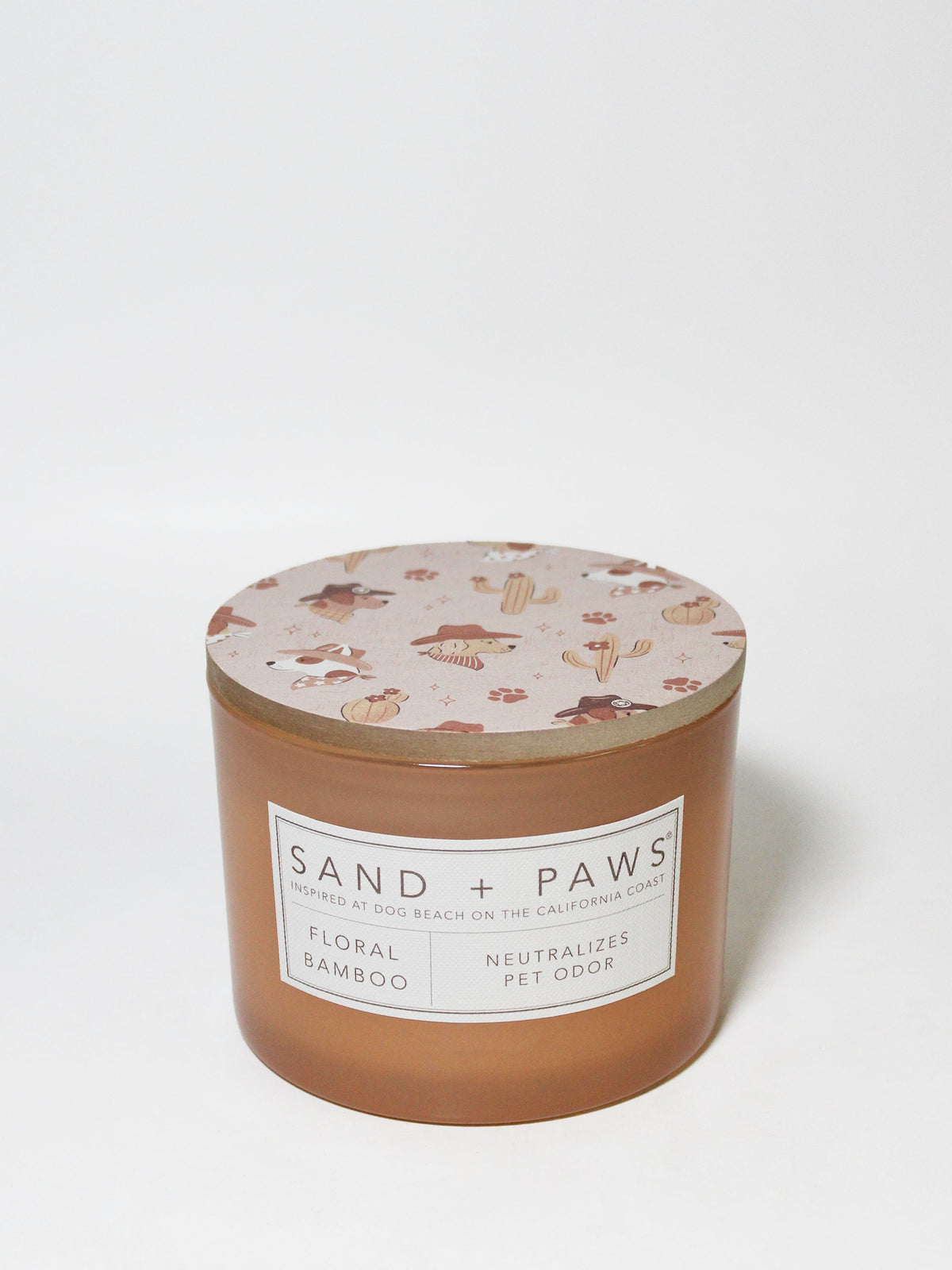 Sand + Paws Floral Bamboo 12 oz scented candle