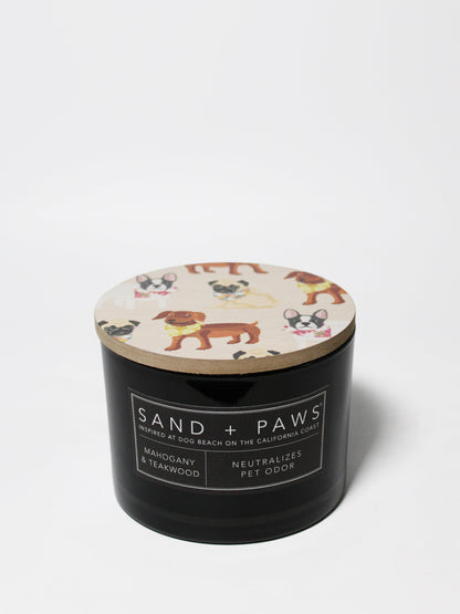 Sand + Paws Mahogany & Teakwood 12 oz scented candle