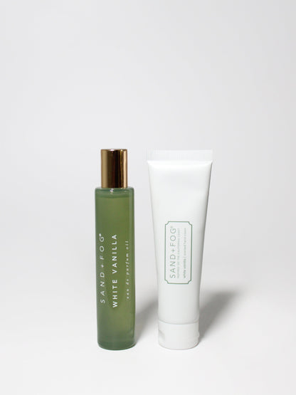 Hand Cream and Perfume Oil Rollerball Set - White Vanilla
