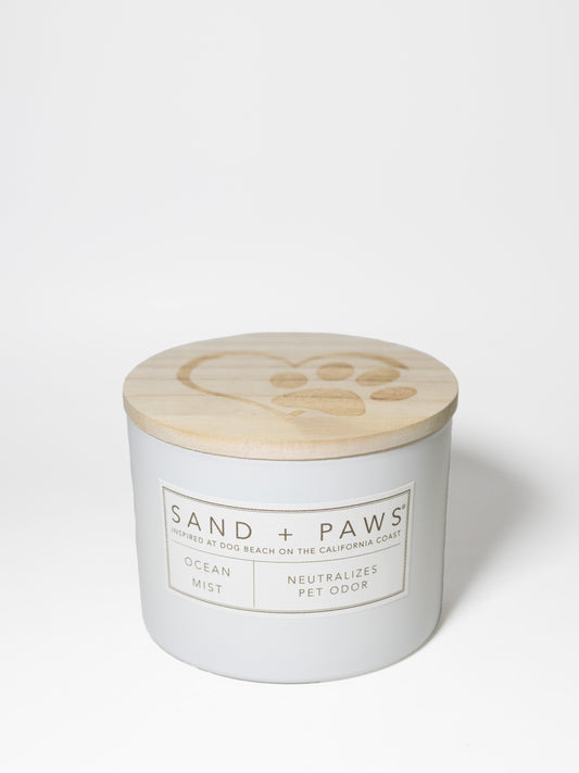 Sand + Paws Ocean Mist 12 oz scented candle